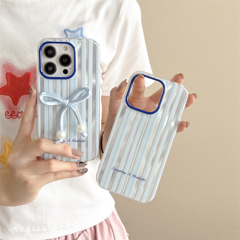 Coque de téléphone à bande bleue simple et polyvalente