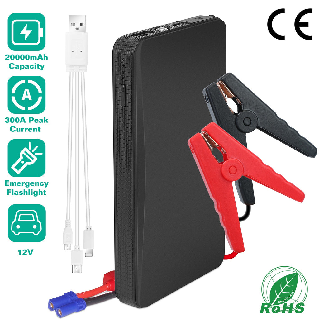 Démarreur de voiture de 12V Jumper 400A Peak 20000mAh Chargeur de batterie Power Bank Portable Power Booste