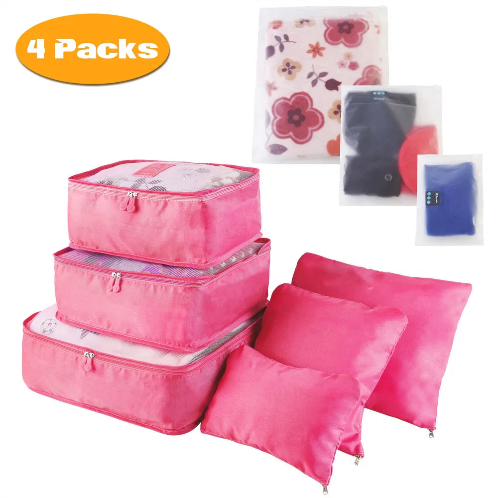 9Pcs Set Sacs de rangement Sacs de voyage résistant à l'eau Organisateur de bagages Vêtements Emballage Cu