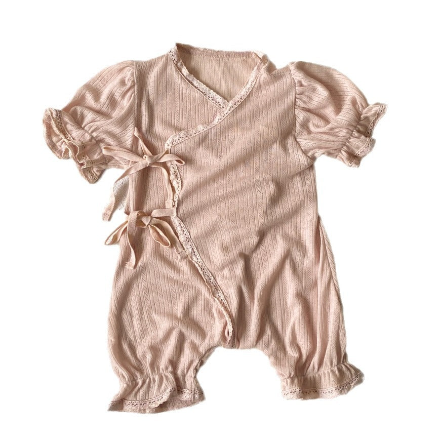 Vêtements d'été pour bébés Classe A Rompeur de dentelle à mailles creuses