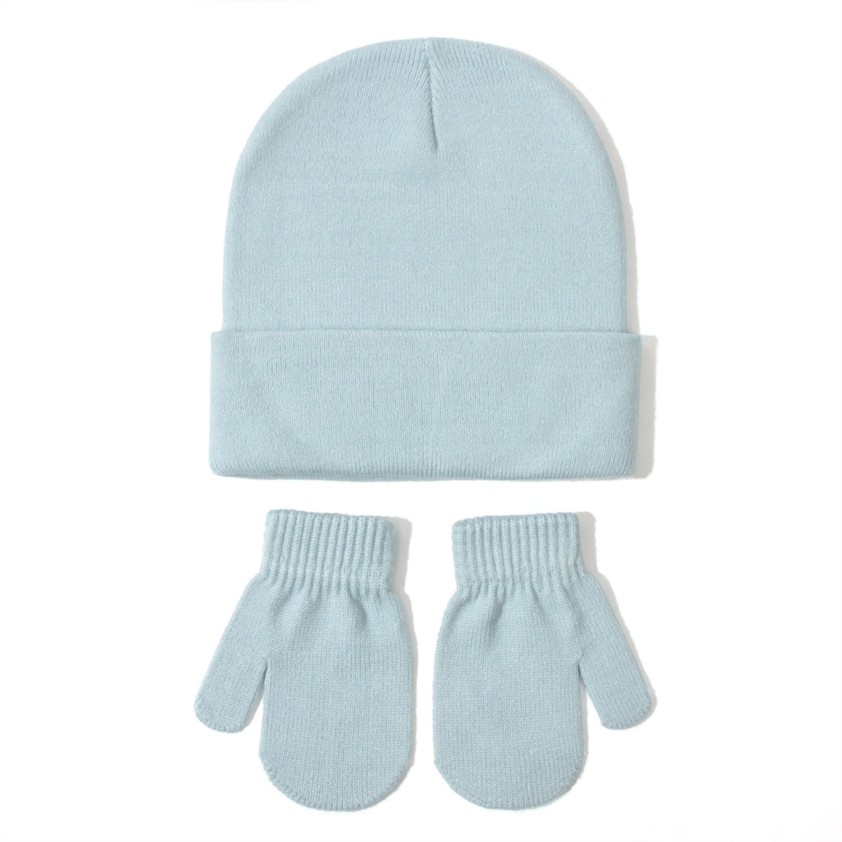 Gants de chapeau tricoté pour bébé en couleur unique