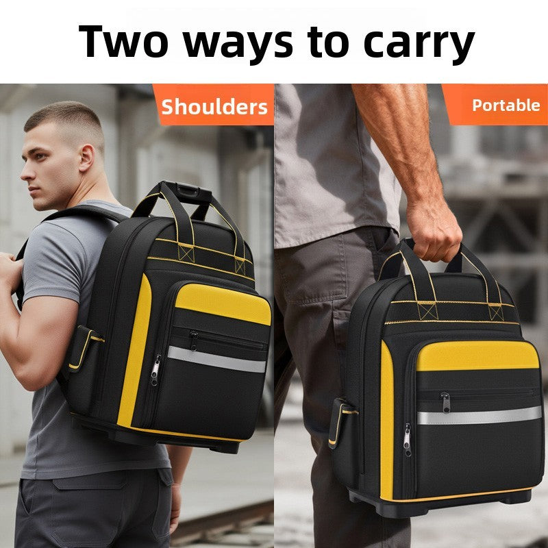 Sac à dos d'outil Grande capacité Molded Base Sac à outils Bande réfléchissante pour le site d'emploi
