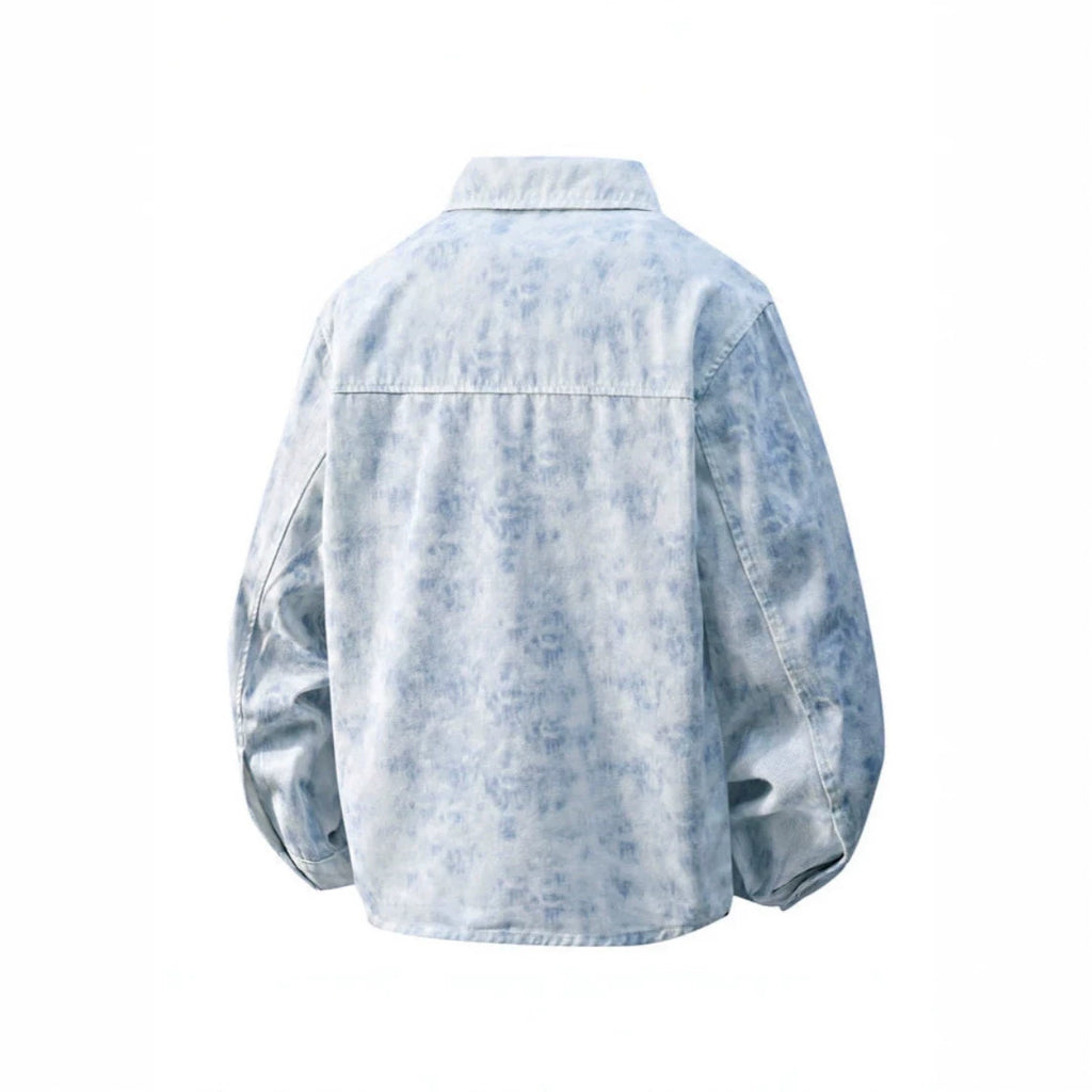 Tie-dye Veste Denim Hommes Top Outerwear