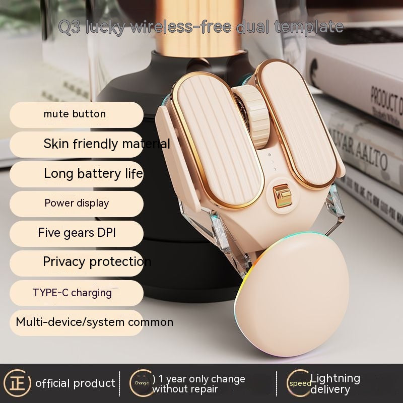 Science Fiction Bluetooth sans fil Mouse Mute Girl Mute Bureau de jeu rechargeable