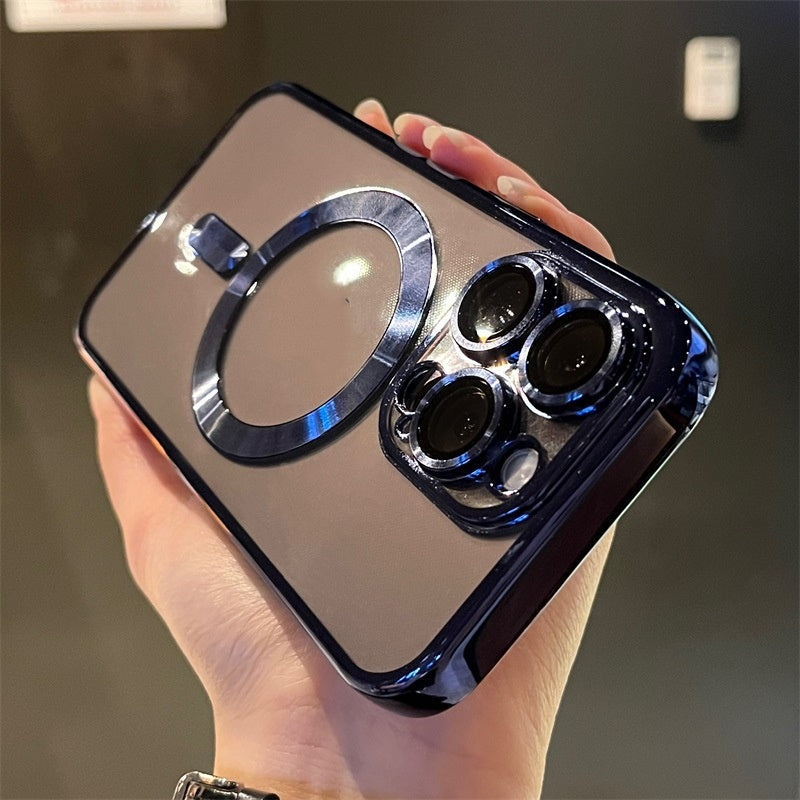 Mobile Phone Case Electroplated Magnetic Lens Clear Film Anti-drop
