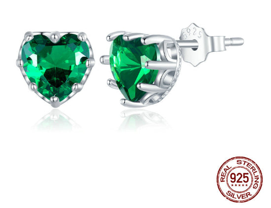 S925 Argent Sterling Décembre Love Boucles d'oreilles en pierre de naissance