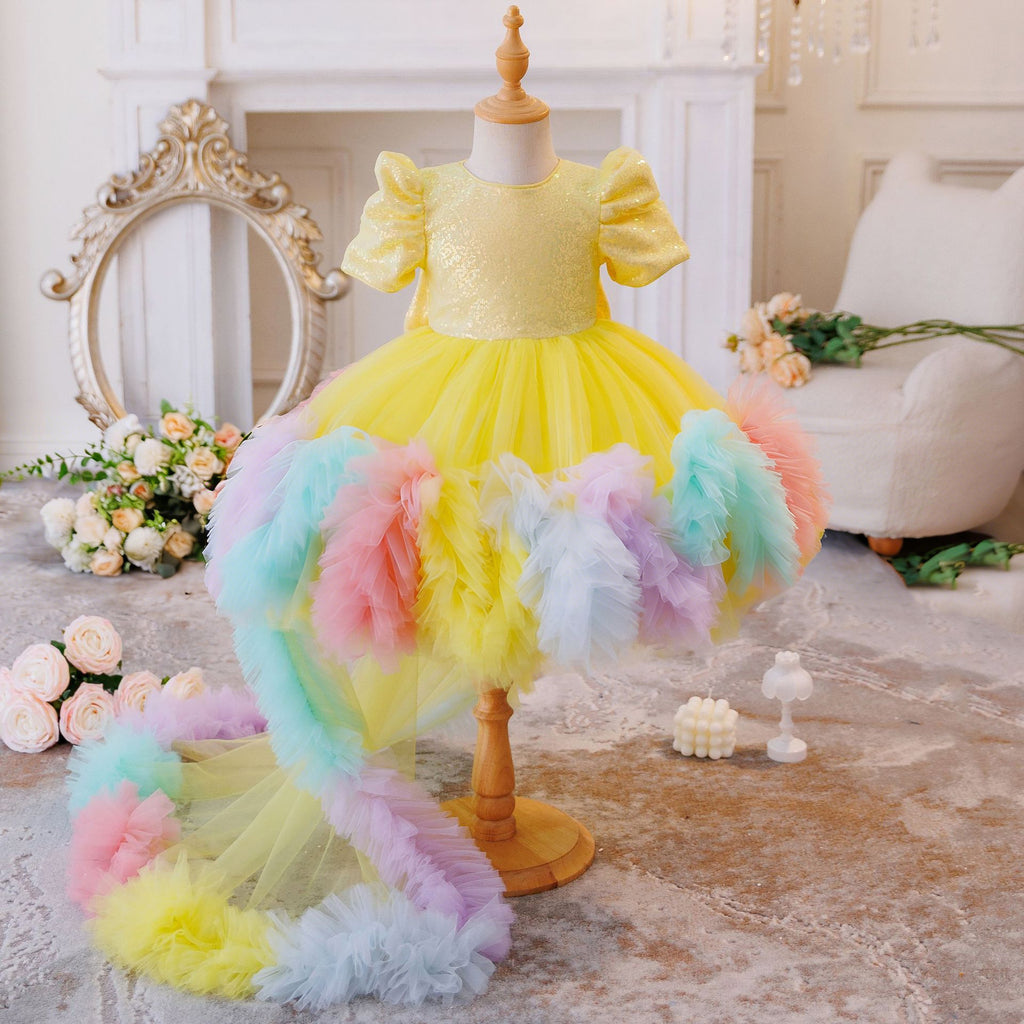 Robe de princesse tutu arc-en-ciel pour filles - Gonflement de piste pour les enfants