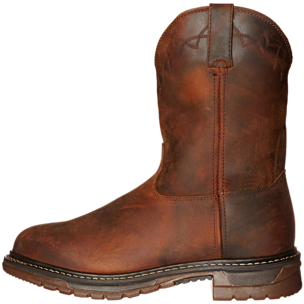 Bottes de moto pour hommes avec des orteils ronds Confortable talons bas carrés et cuffs élastiques