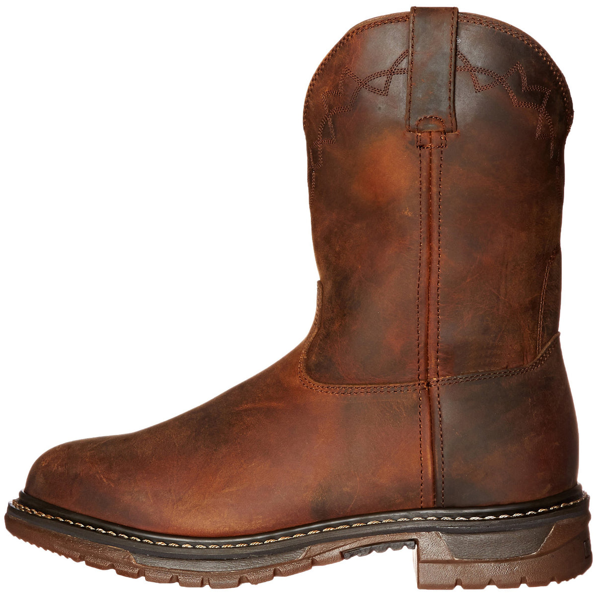 Bottes de moto pour hommes avec des orteils ronds Confortable talons bas carrés et cuffs élastiques