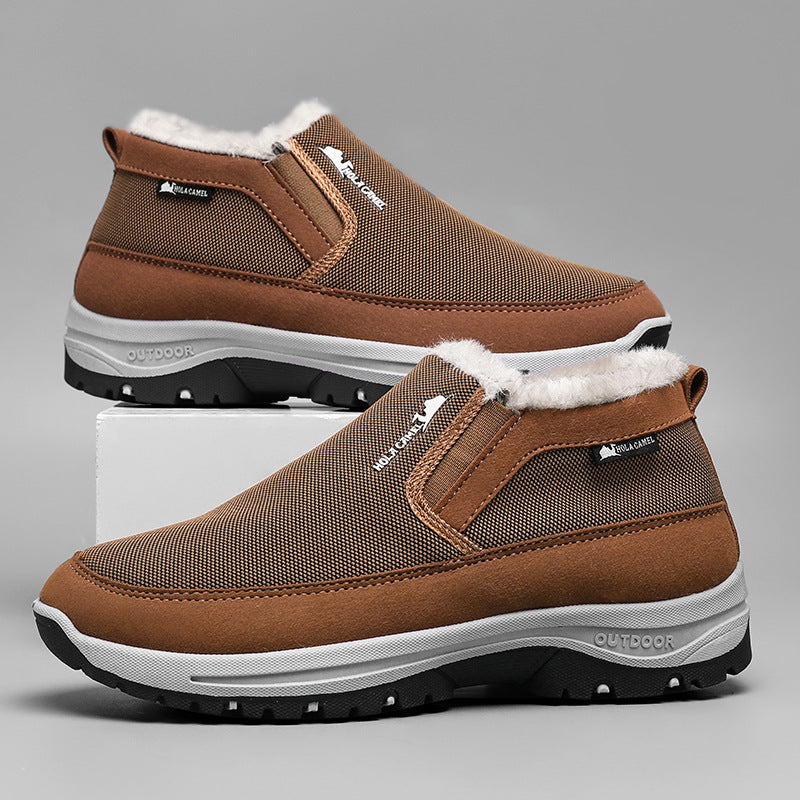 Hommes Bottes de neige avec des semelles anti-dérapantes Fleece Lined épais et chaud chaussures de coton