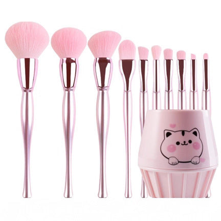 Large 10-piece soft anti-static makeup brush set
