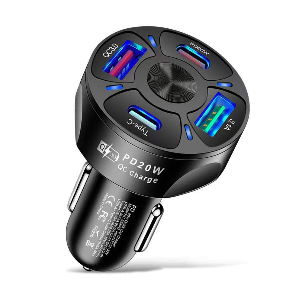 Chargeur 2-USB 2-PD allume-cigarette de voiture