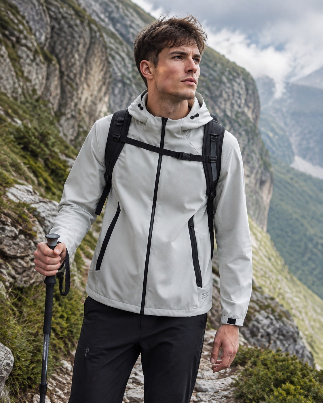 Veste à capuche imperméable à l'eau pour hommes
