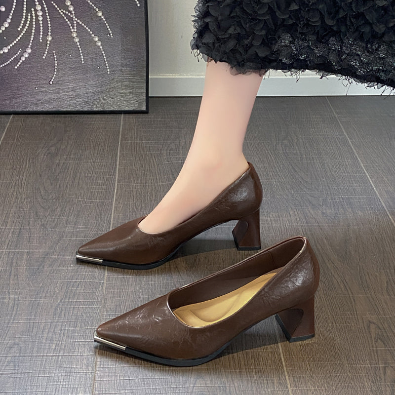 Pompes de talon pointées en pointe d'orteil pour femmes