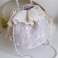 Dentelle avec sac à épaules en seau à chaîne perlée
