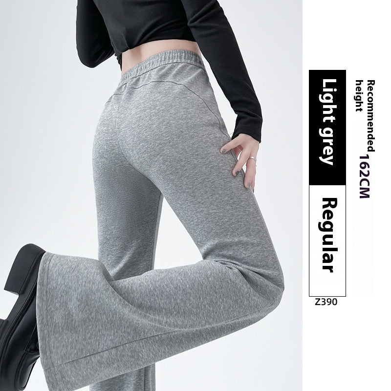 Pantalons de sport légèrement évasés doublés de polaires Pantalons de sport féminins de printemps et d'automne