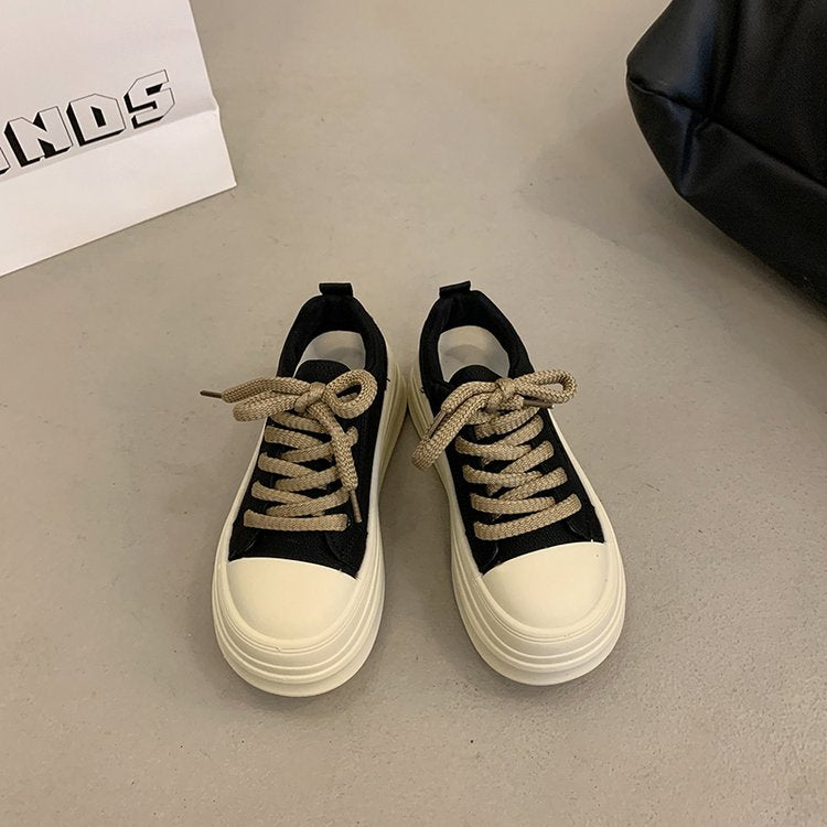 Chaussures de la plate-forme supérieure noire pour femmes