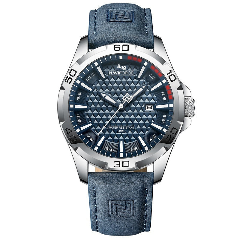NAVIFORCE Marque Hommes Mode Montres Quartz Homme cuir Stra