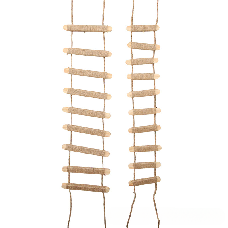Échelle à corde de chat en bois massif bricolé avec corde sisale