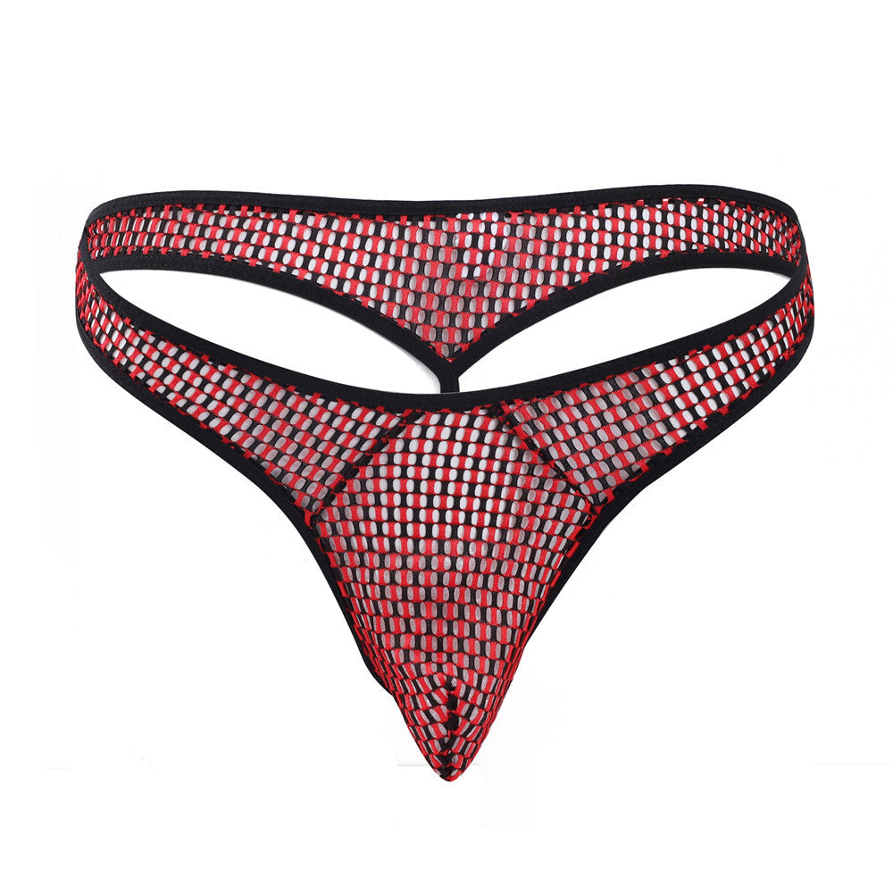 Mesh Hommes Voir à travers respirant Sexy T-forme U Convex Hollow-out Grand Mesh Sexy Underw