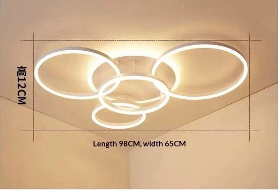 Lumière circulaire de plafond en aluminium doré nordique pour le salon