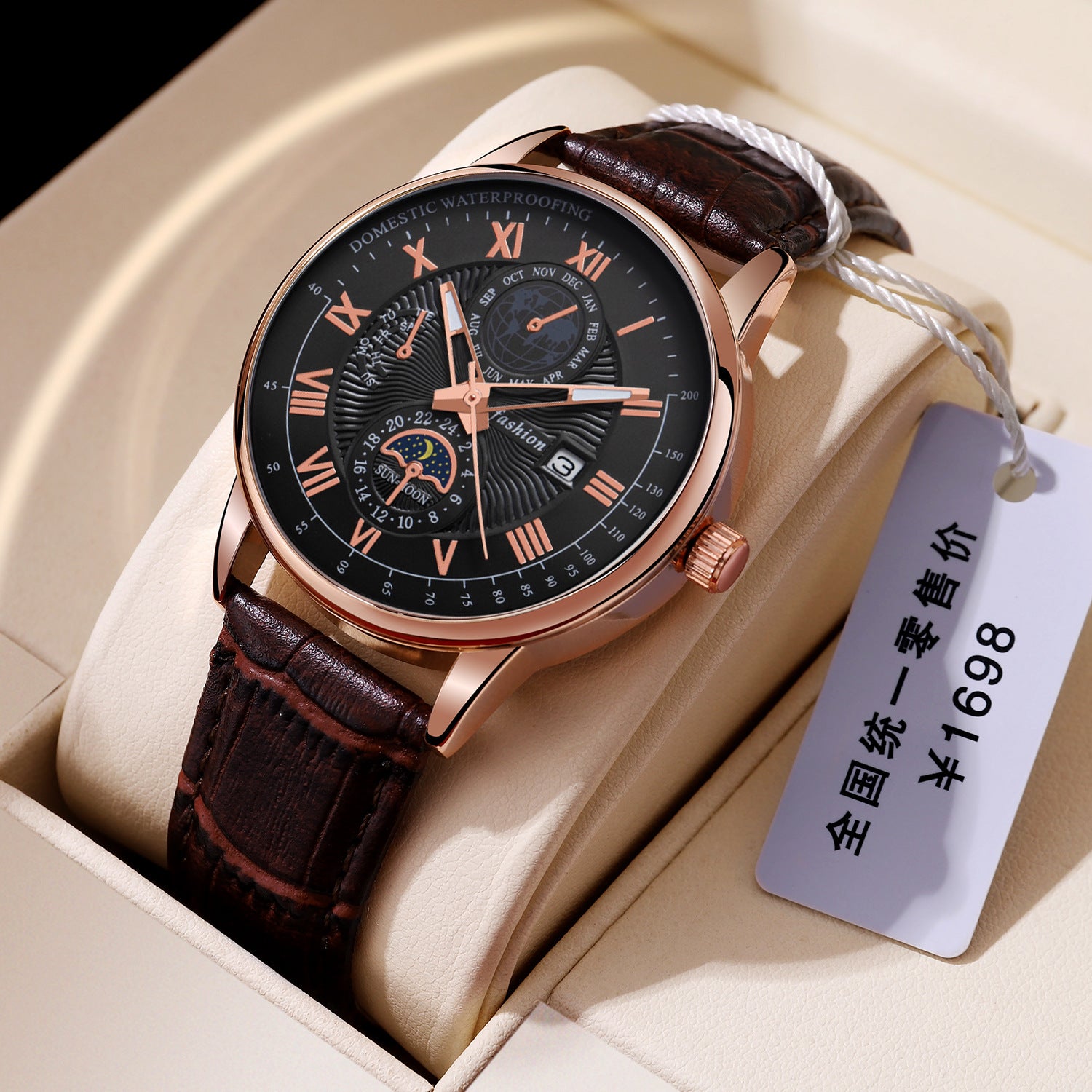 Montres pour hommes Calendrier lumineux non mécanique