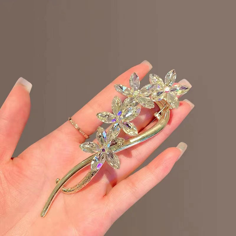 Super Fée Tempérament cristal fleur Twister Clip simple Personnalité épingle à cheveux