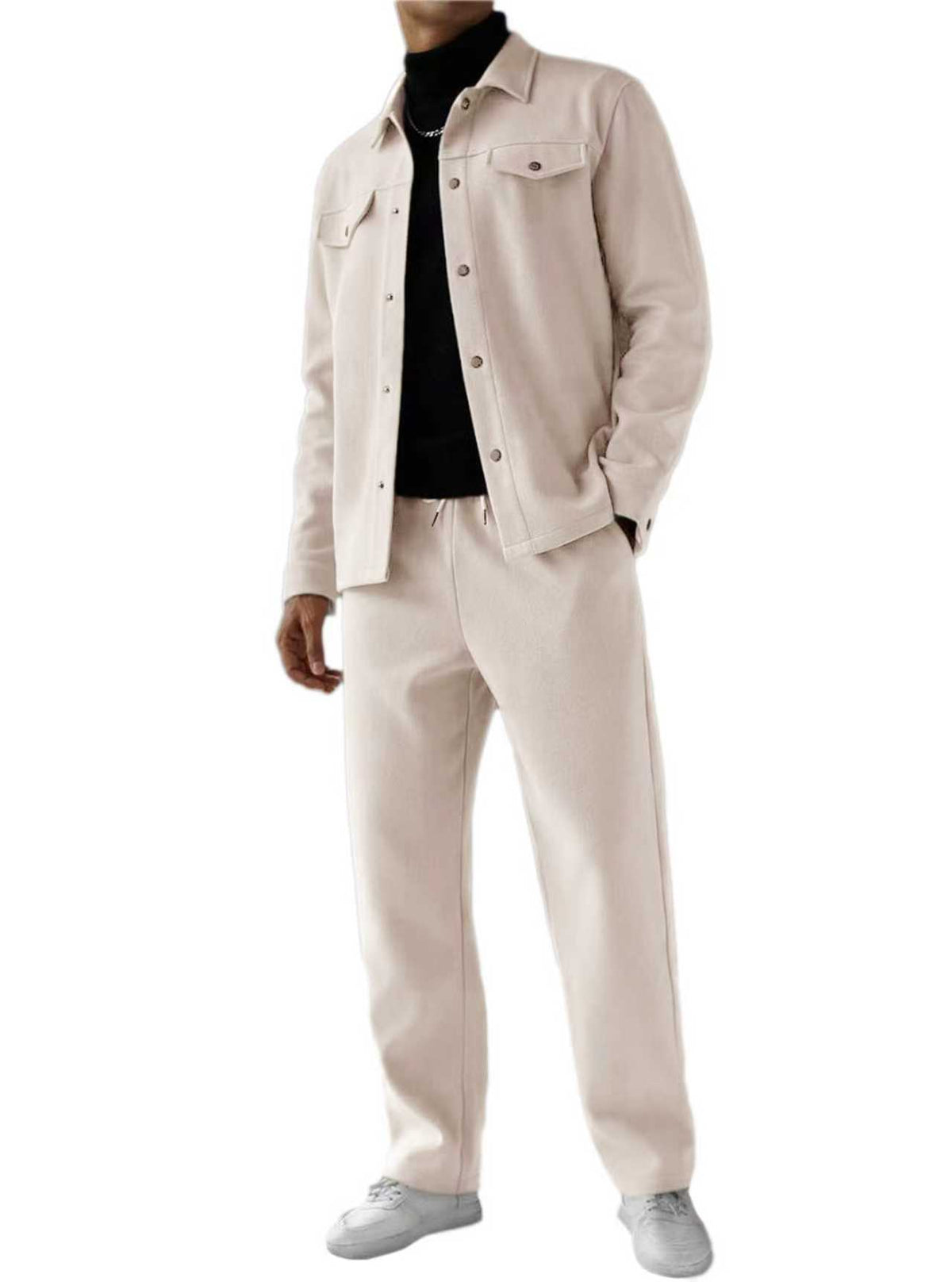 Cardigan pour hommes avec pantalons à manches longues et manches longues