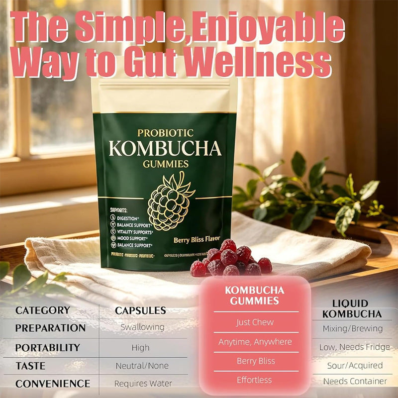 En stock Kombucha Gummies 60 pièces par sac