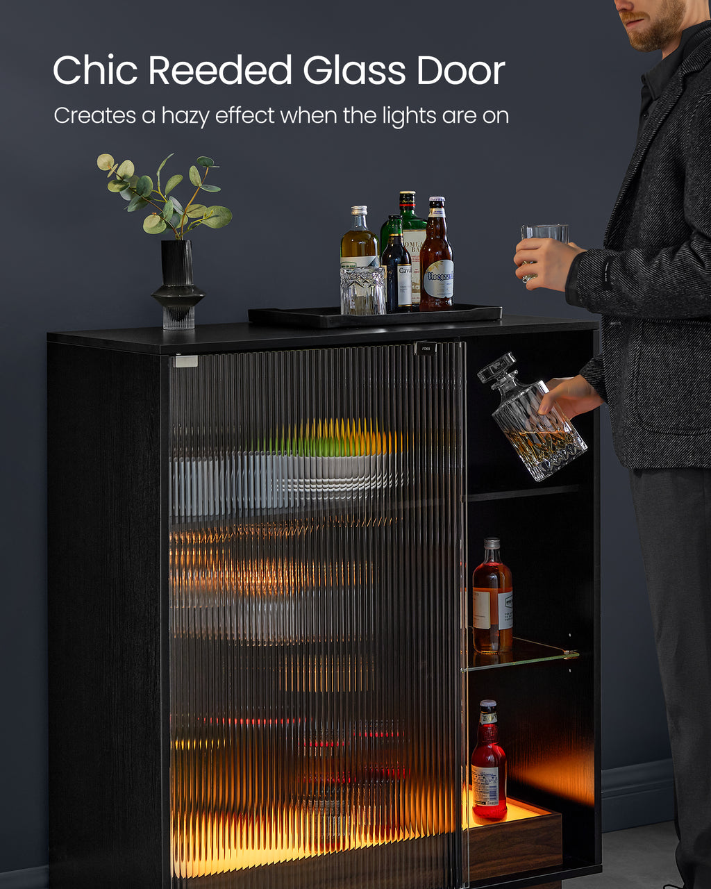 Cabinet à vin VASAGLE avec lumières
