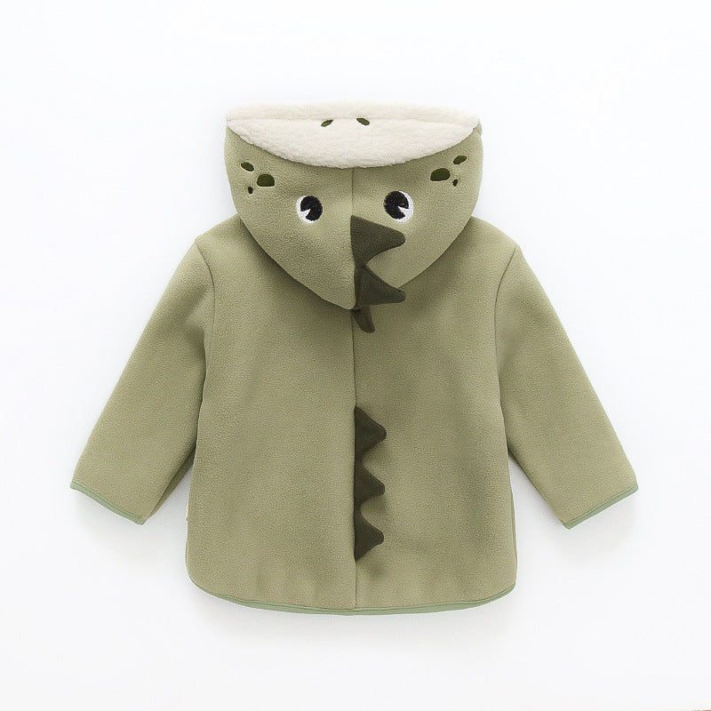 Veste à capuche chaude en velours de dessin animé