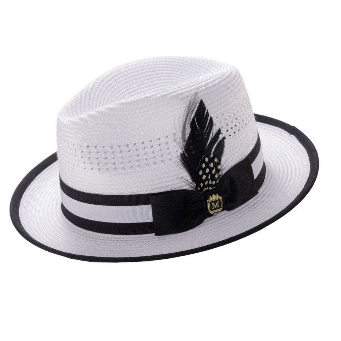 Feather-colored jazz hat for sun protection