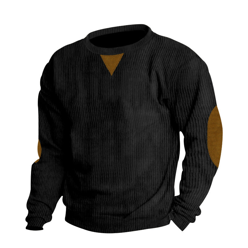 Chandail à manches longues Corduroy Col d'équipage pour hommes