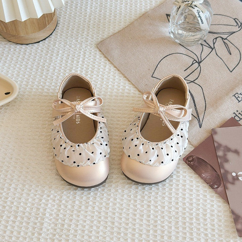 Girls' Korean-style retro soft leather princess shoes