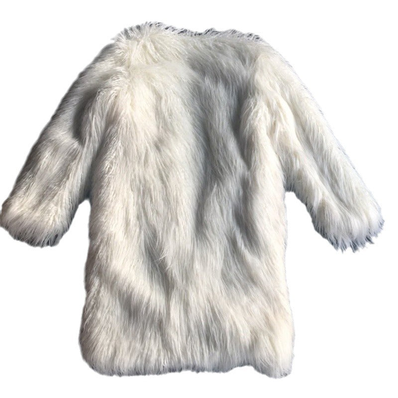 Manteau de peau de mouton pour femmes pour l'automne et l'hiver Long Faux-fur Vêtements de dessus
