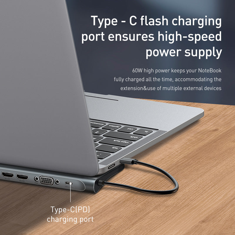Station d'arrimage Hub et support de refroidissement à 10 ports HDMI Et VGA Network Port Conversion H