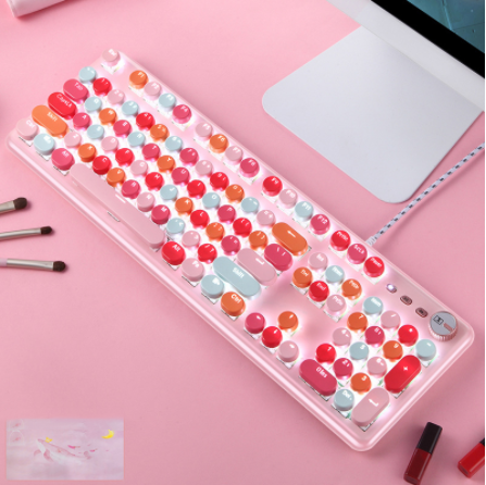 Macaron Clavier mécanique filé et jeu de souris de l'axe vert