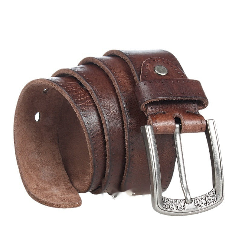 Ceinture de tendance en boucle d'épingle pour hommes de Cowhide
