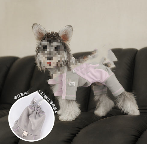 Vêtements de chien AutomneHiver épaississement chaud Apparel simple Sporty Style Four-Leg Base Layer
