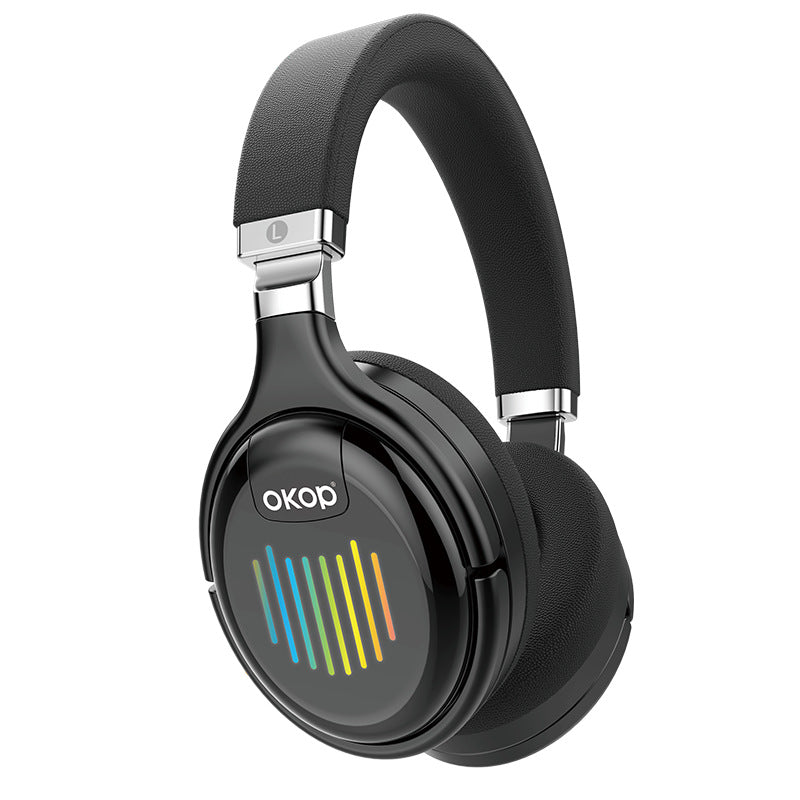 KP-H103 En stock Sur oreille Casque Bluetooth Éclairage ambitant pliable RGB Bruit actif