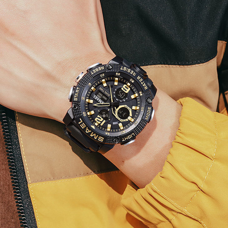 Montre sportive étudiante lumineuse étanche pour hommes