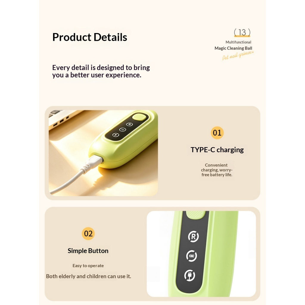 Clipper rechargeable pour animaux de compagnie avec lumière LED