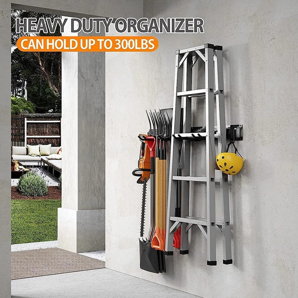 3x Garage Garden Tool Holder Storage Rack Shed Wall Mounted Organizer Long Hooks
