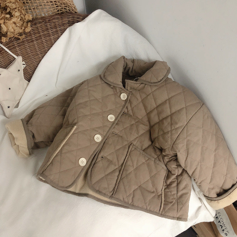 Manteau en cachemire pour filles Coton rembourré Coat Lapel Warm Coat