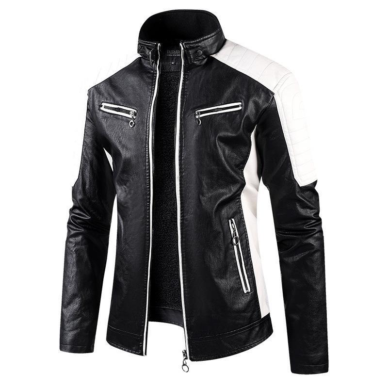 Taille européenne Automne et hiver Loisirs Cuir Men's Coat Flèche doublée