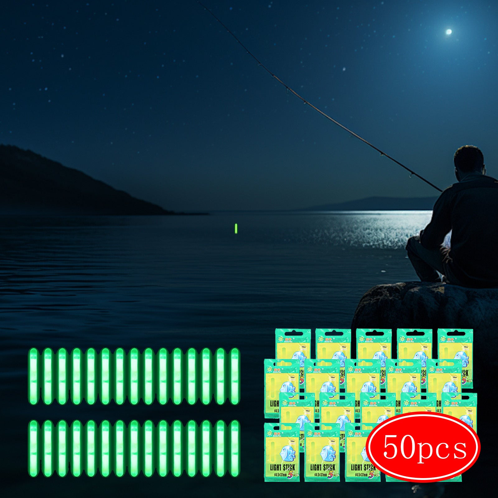 Ensemble de 50 bâtonnets de pêche