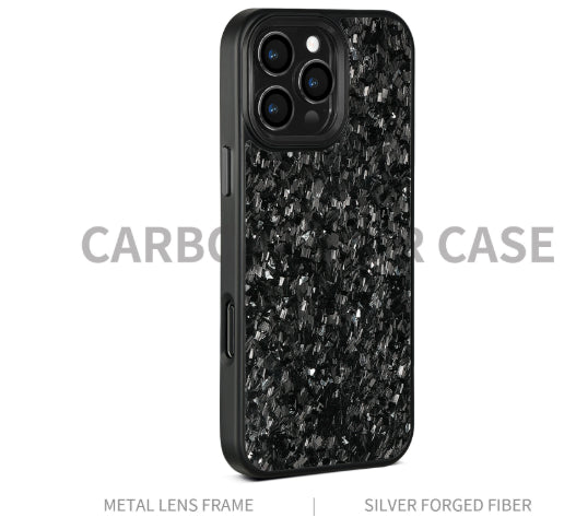 Boîtier de téléphone en métal noir forgé fibre de carbone