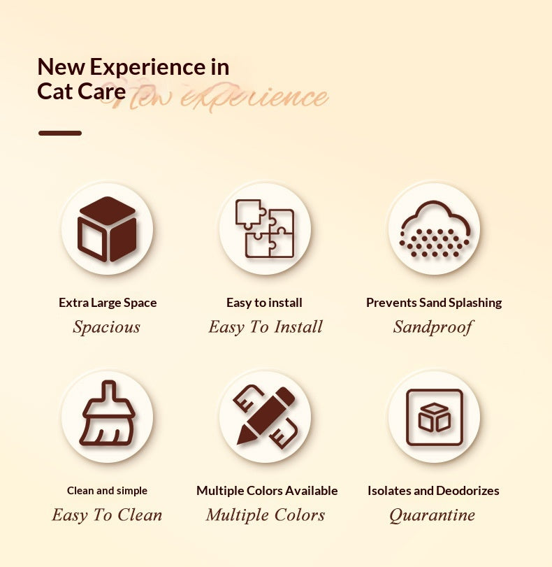 Boîte à litière pour chat à ressorts