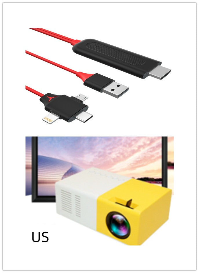 Projecteur portable 3D Hd Led Home Théâtre Cinéma HDMI compatible avec Usb Audio Projecteur Yg300
