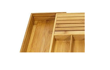 Bamboo Rétractable Rétractable Conteneur Ustensiles de table Pumping Lager avec couteau à pince